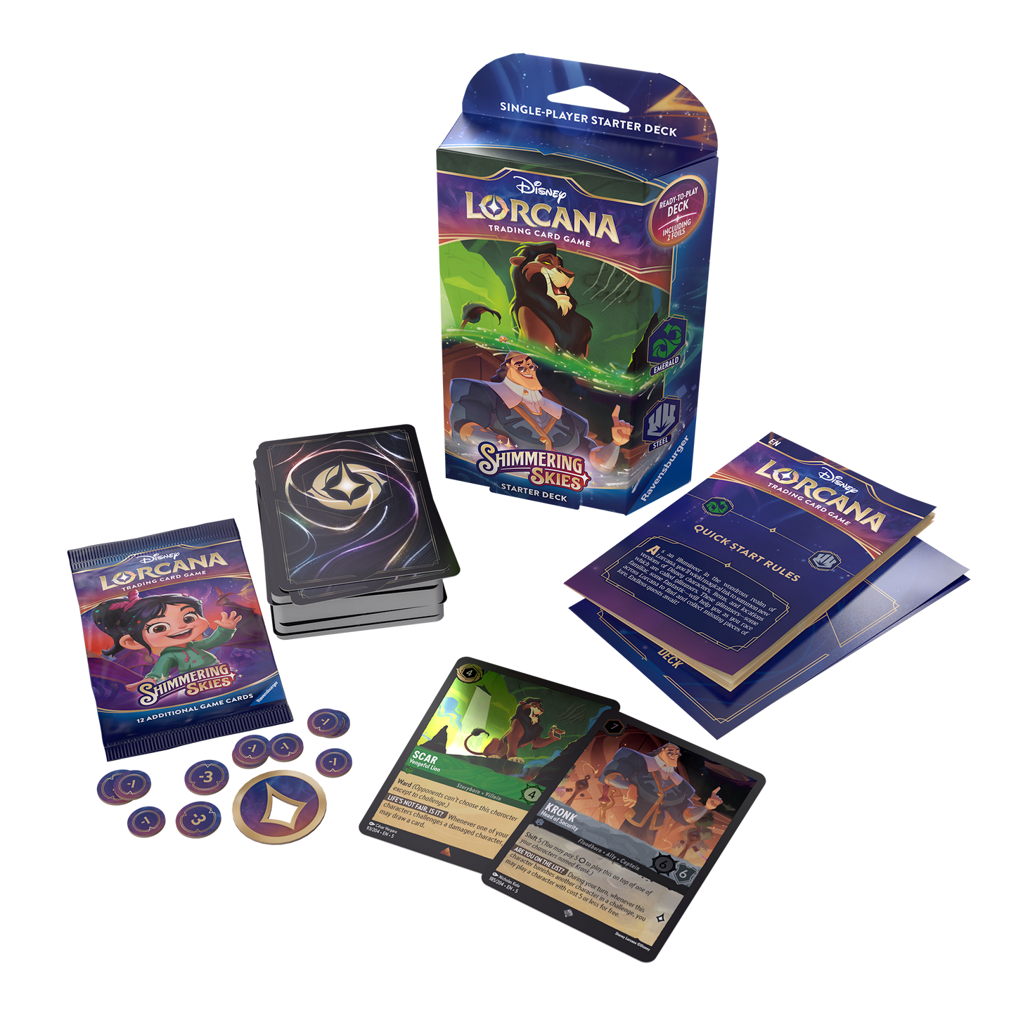 Disney Lorcana TCG Set 5 Shimmering Skies Emerald & Steel Starter Deck