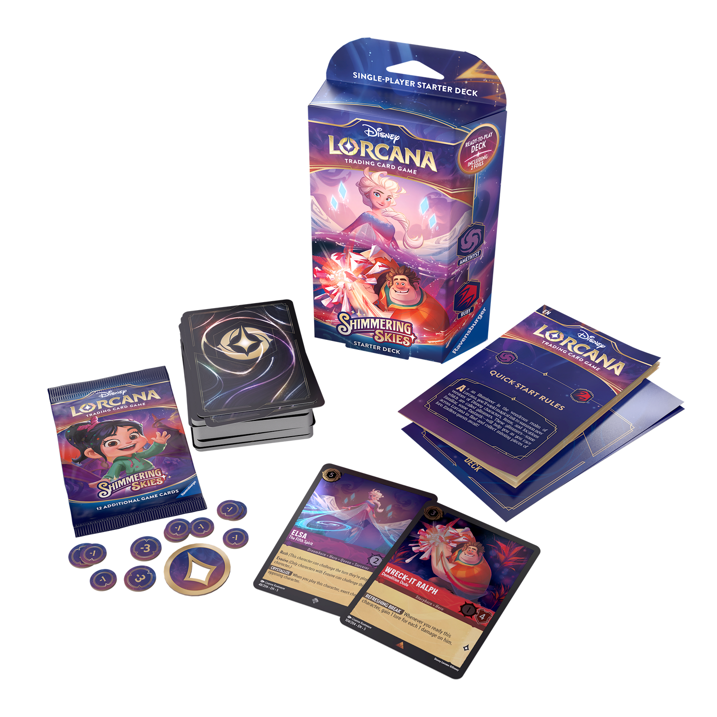 Disney Lorcana TCG Set 5 Shimmering Skies Amethyst & Ruby Starter Deck