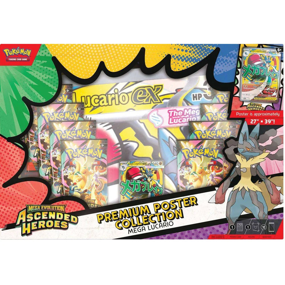 Pokemon Ascended Heroes Premium Poster Collection - Mega Lucario or Mega Gardevoir