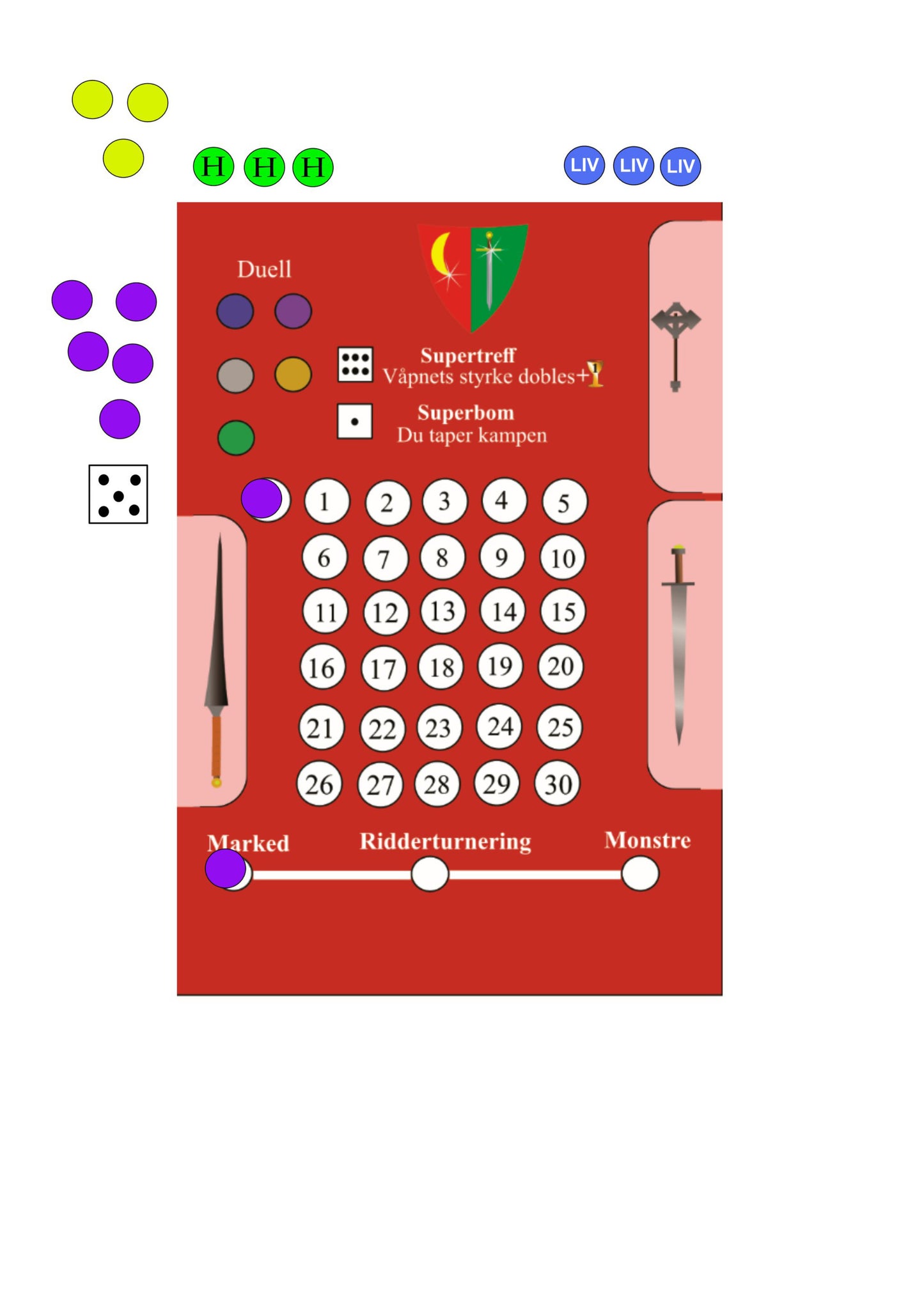 Riddere og Monstre Brettspill