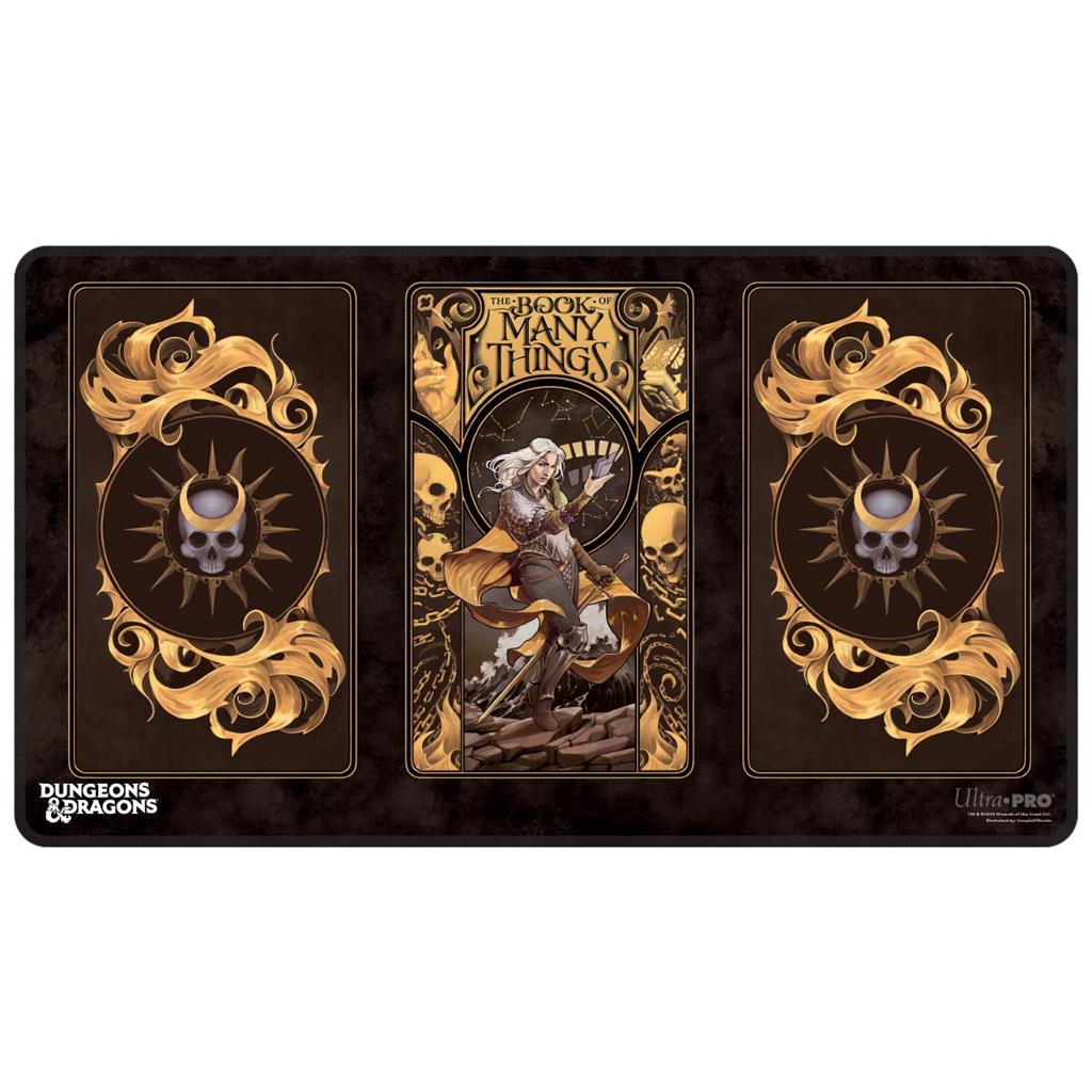 The Deck of Many Things Black Stitched Playmat Featuring: Alternate Cover Artwork for Dungeons