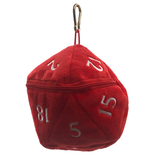 D20 Plush Dice Bag Red