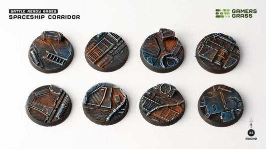 GamersGrass Spaceship Corridor Bases, Round 32mm (x8)