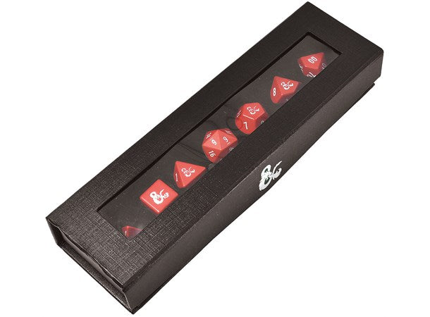 D&D Heavy Metal Red And White RPG Dice Set