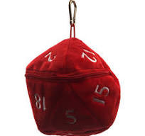 D20 Red Plush Dice Bag Dice bag