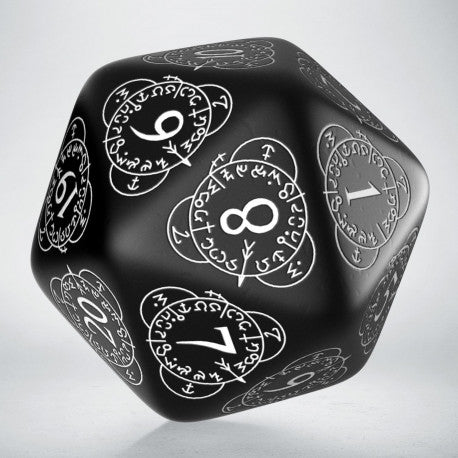 D20 Level Counter Black & white Die