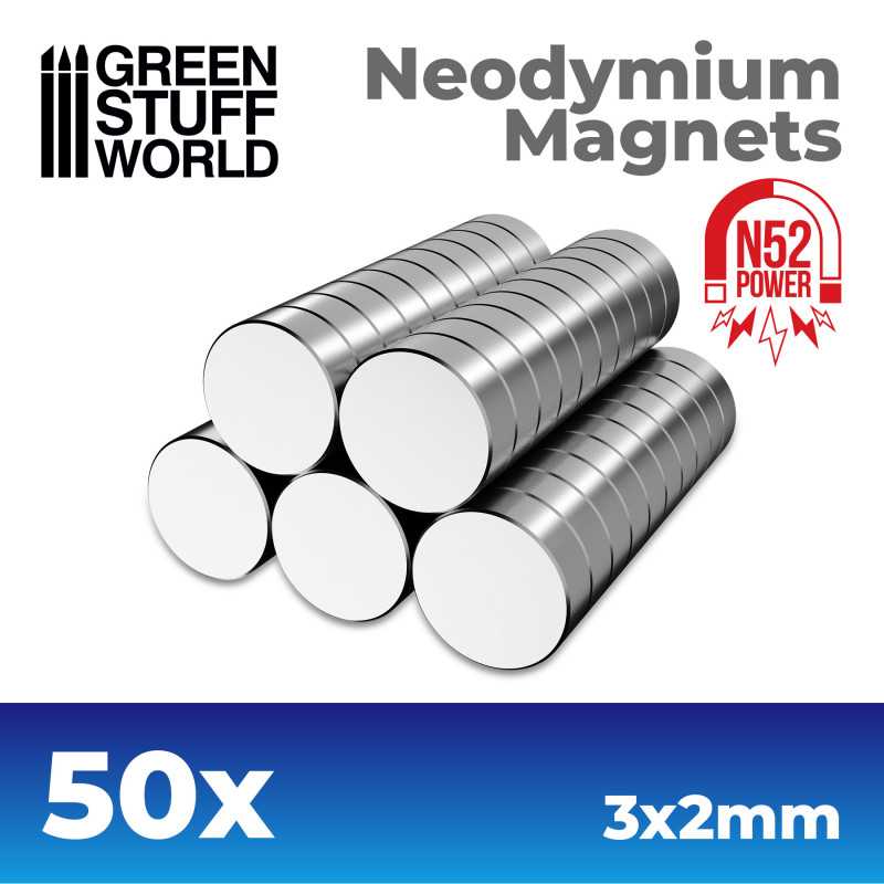 GSW Neodymium Magnets 3x2mm - 50 units (N52)