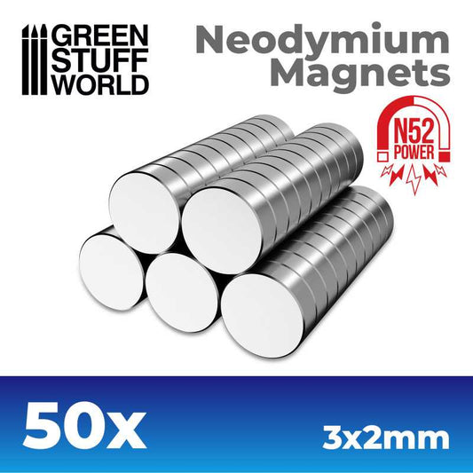 GSW Neodymium Magnets 3x2mm - 50 units (N52)