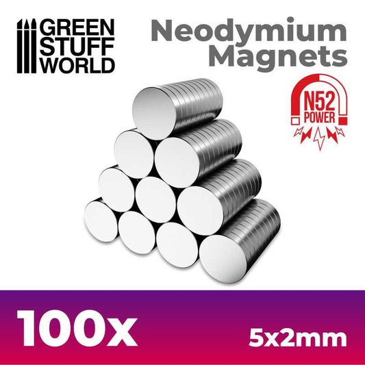 GSW Neodymium Magnets 5x2mm - 100 units (N52)