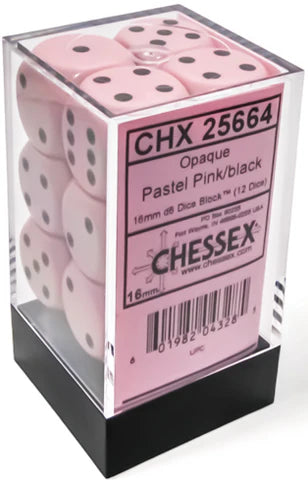 Chessex Opaque Pastel Pink/Black