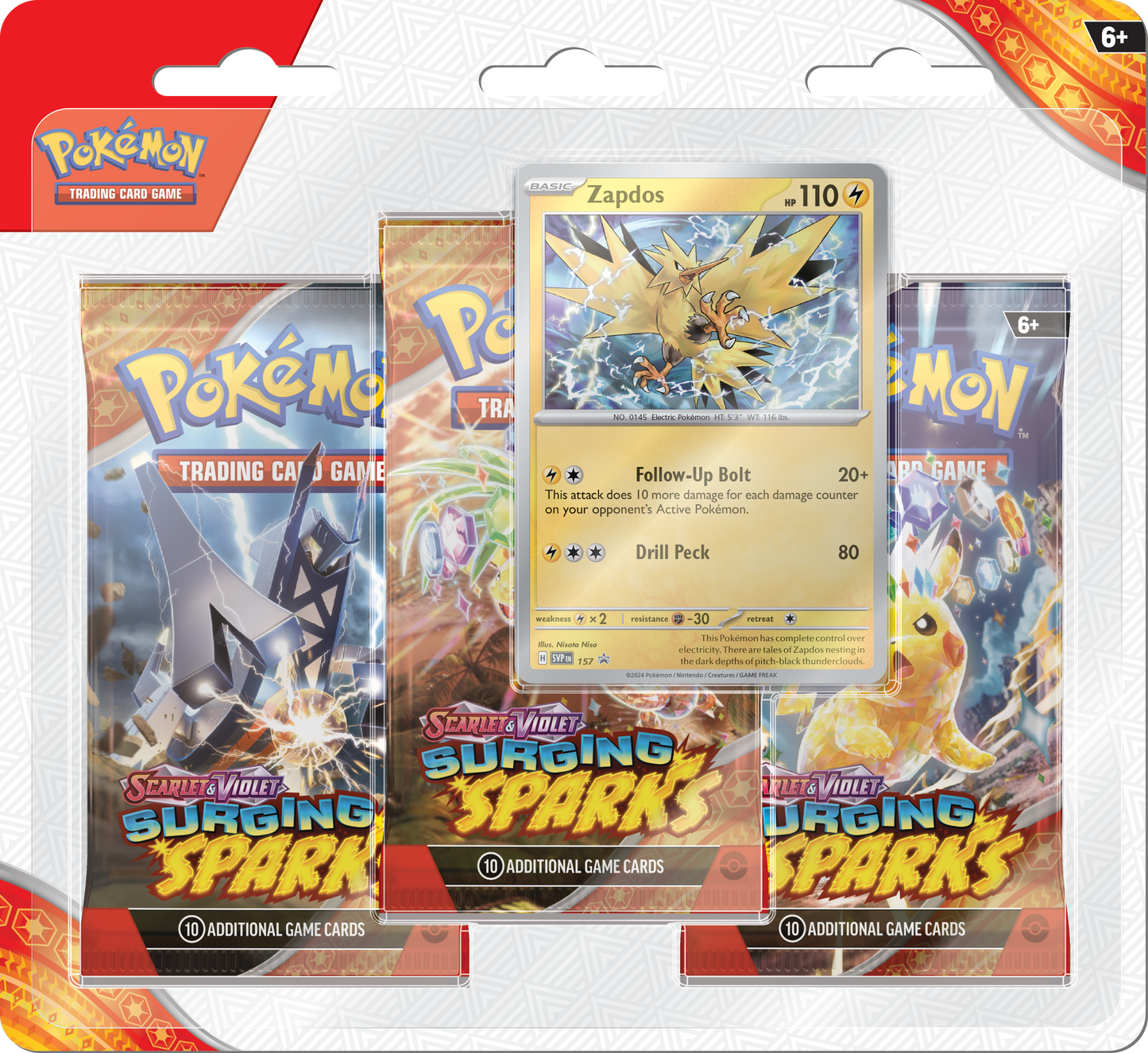 Surging Sparks 3p Blister Zapdos